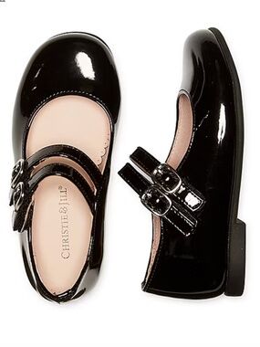 Christie & Jill Lil Dahlia Toddler Girls Mary Jane Shoes Size 5 Black Patent